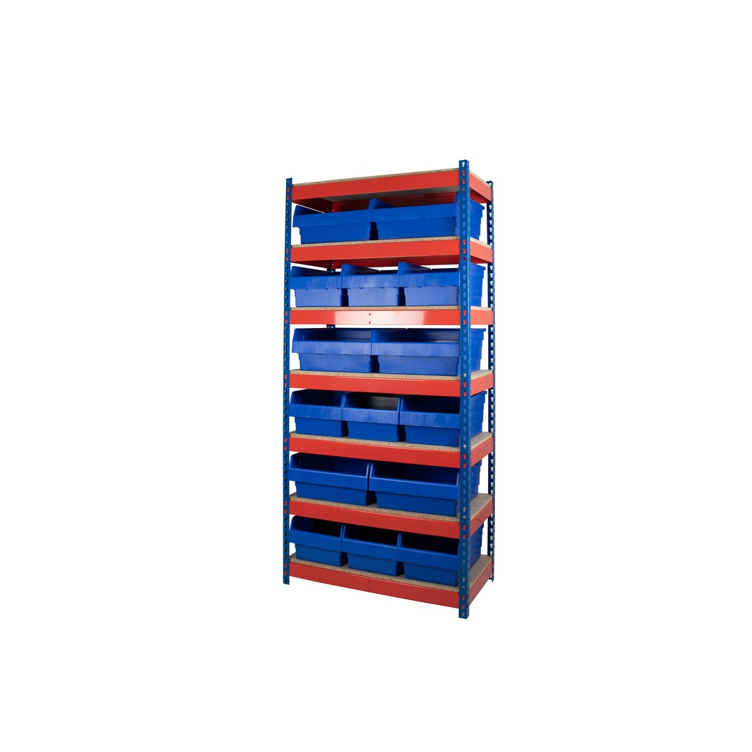 Heavy Duty Rivet Racking With Shelf Bins - Wi Racking
